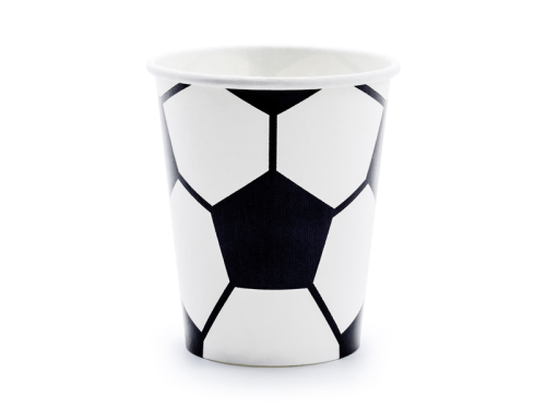 Paper cups Football, mix, 220ml (1 pkt / 6 pc.) Paper cups Football, mix, 220ml (1 pkt / 6 pc.)