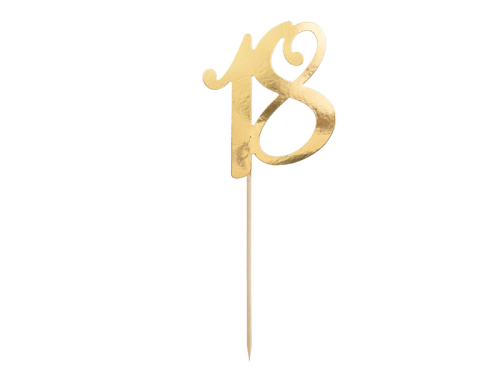Cake topper ''18'', gold, 20.5cm Cake topper ''18'', gold, 20.5cm