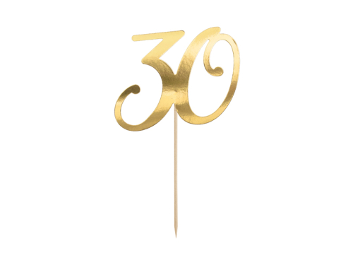 Cake topper ''30'', gold, 20.5cm Cake topper ''30'', gold, 20.5cm