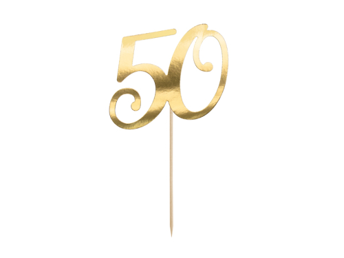 Cake topper ''50'', gold, 20.5cm Cake topper ''50'', gold, 20.5cm