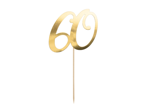 Cake topper ''60'', gold, 21cm Cake topper ''60'', gold, 21cm