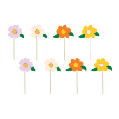 Cake toppers Flowers, mix, 13 cm (1 pkt / 8 pc.)