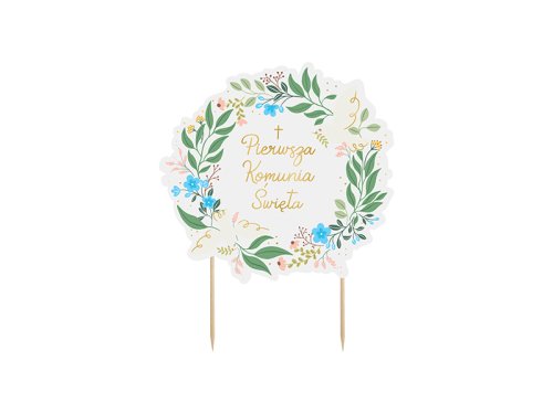 Cake topper ''Pierwsza Komunia Święta'', 16.7x20 cm, mix Cake topper ''Pierwsza Komunia Święta'', 16.7x20 cm, mix