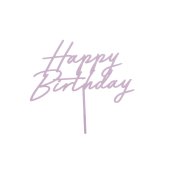 Acrylic cake topper ''Happy Birthday'', purple, 16.5 cm