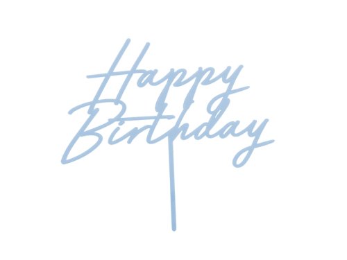 Acrylic cake topper ''Happy Birthday'', misty blue, 16.5 cm Acrylic cake topper ''Happy Birthday'', misty blue, 16.5 cm