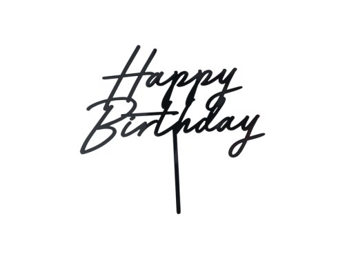 Acrylic cake topper ''Happy Birthday'', black, 16.5 cm Acrylic cake topper ''Happy Birthday'', black, 16.5 cm