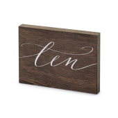 Wooden table number, ''Ten'', 2x18x12.5 cm