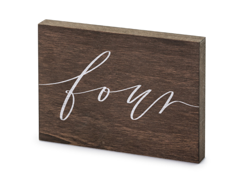 Wooden table number, ''Four'', 2x18x12.5 cm Wooden table number, ''Four'', 2x18x12.5 cm