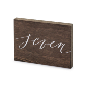 Wooden table number, ''Seven'', 2x18x12.5 cm