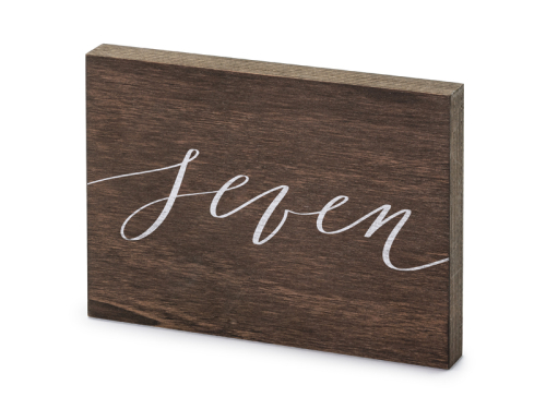 Wooden table number, ''Seven'', 2x18x12.5 cm Wooden table number, ''Seven'', 2x18x12.5 cm
