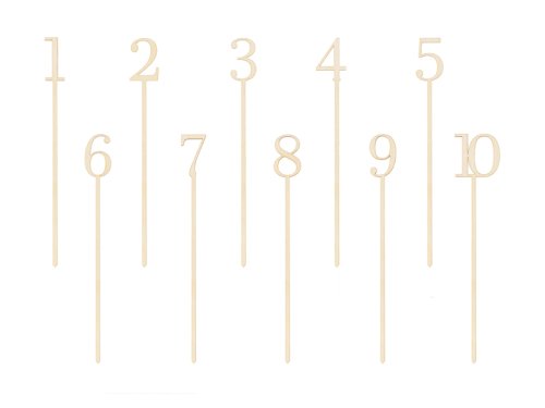 Wooden table numbers, 25 cm (1 pkt / 10 pc.) Wooden table numbers, 25 cm (1 pkt / 10 pc.)