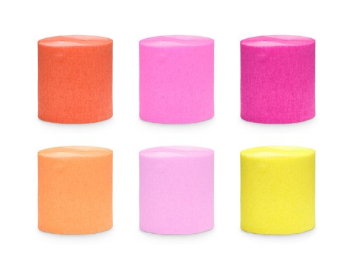 Crepe Paper 5cm/10m, set of 6 pcs., summer colors mix (1 pkt / 6 pc.) Crepe Paper 5cm/10m, set of 6 pcs., summer colors mix (1 pkt / 6 pc.)