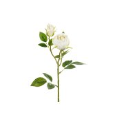 Artificial flower - Rose with two buds, 55 cm, light cream