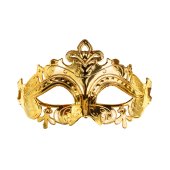 Carnival mask, 17x9 cm, dark gold