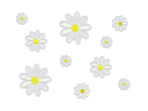 Iron on patches Daisy, mix, 2x2-4.5x4.5 cm (1 pkt / 10 pc.) Iron on patches Daisy, mix, 2x2-4.5x4.5 cm (1 pkt / 10 pc.)