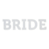 Iron on patch BRIDE, white, 24x6cm