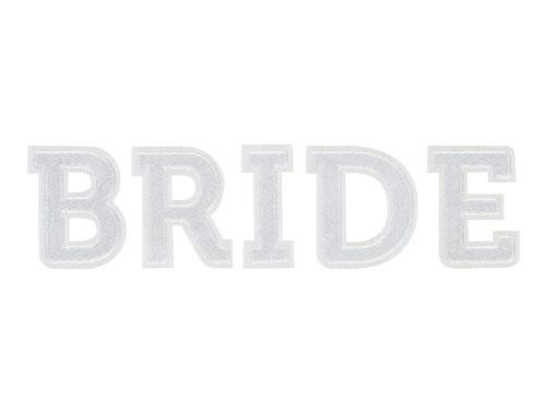 Iron on patch BRIDE, white, 24x6cm Iron on patch BRIDE, white, 24x6cm