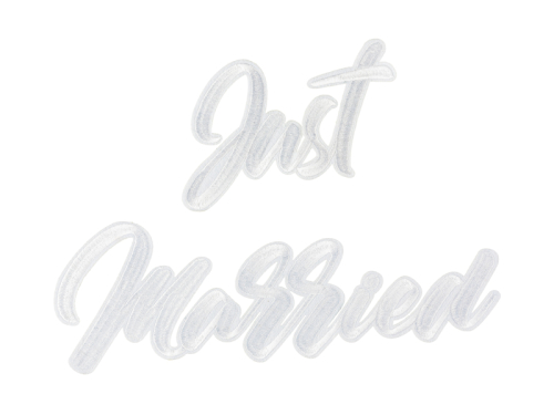 Iron on patch Just Married, white, 30x18cm Iron on patch Just Married, white, 30x18cm