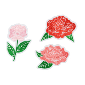 Iron on patches Flowers, mix, 4.5-6.5x4.5-7cm (1 pkt / 3 pc.)