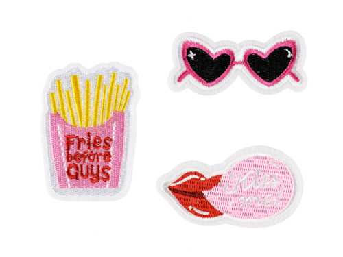 Iron on patches Kiss me, mix, 4.5-6.5x3-6 cm (1 pkt / 3 pc.) Iron on patches Kiss me, mix, 4.5-6.5x3-6 cm (1 pkt / 3 pc.)