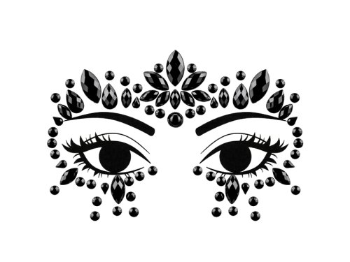 Face Decoration Crystals, black, 15x9cm Face Decoration Crystals, black, 15x9cm