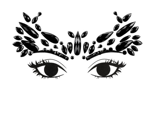 Face Decoration Crystals, black, 14.5x5.5cm Face Decoration Crystals, black, 14.5x5.5cm