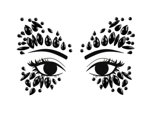 Face Decoration Crystals, black, 15x9cm Face Decoration Crystals, black, 15x9cm