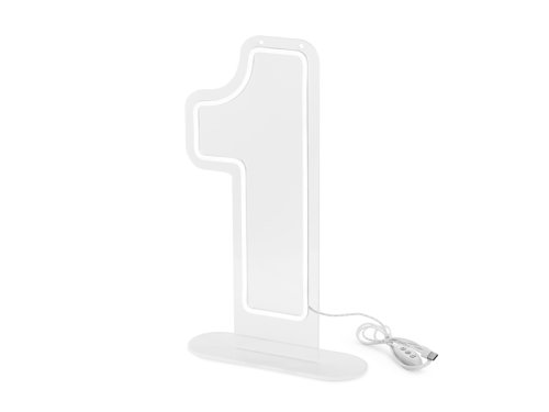 Neon LED - Digit '1', white, 50cm Neon LED - Digit '1', white, 50cm