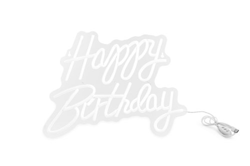 Neon LED - Happy Birthday, white Neon LED - Happy Birthday, white