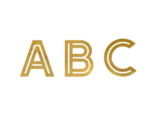 Alphabet glass stickers, gold (1 pkt / 6 pc.) Alphabet glass stickers, gold (1 pkt / 6 pc.)