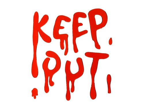 Gel window stickers Keep Out, red Gel window stickers Keep Out, red