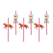 Straws Horses, 19.5 cm, mix (1 pkt / 6 pc.)