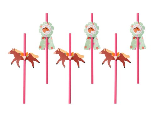 Straws Horses, 19.5 cm, mix (1 pkt / 6 pc.)