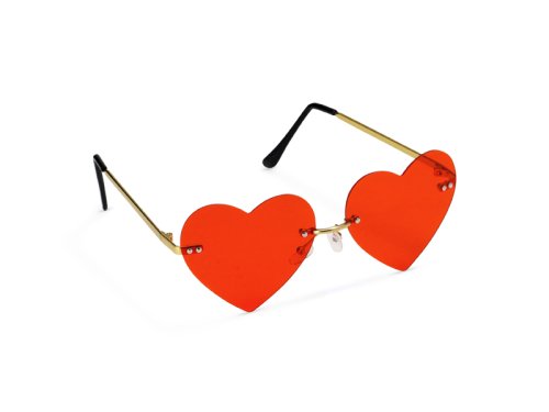 Heart-shaped Glasses with Pearls, pink Heart-shaped Glasses with Pearls, pink