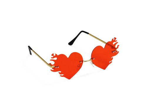 Heart-shaped Flame Glasses, red Heart-shaped Flame Glasses, red