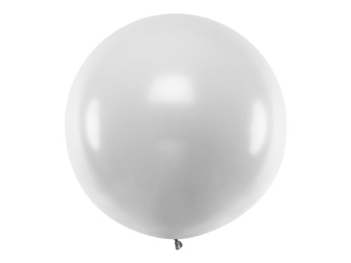Round balloon 1 m, Metallic Silver Snow Round balloon 1 m, Metallic Silver Snow