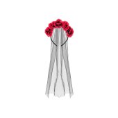 Headband with Veil and Roses, mix