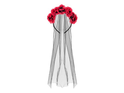Headband with Veil and Roses, mix Headband with Veil and Roses, mix