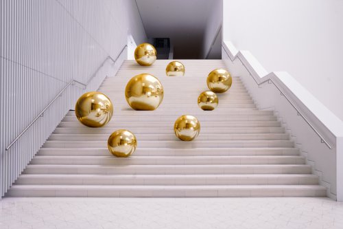Inflatable Mirror Ball, gold, approx. 90 cm Inflatable Mirror Ball, gold, approx. 90 cm