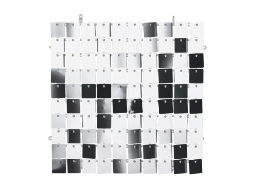 Sequin backdrop panel, square-shape, silver colour, 30x30 cm Sequin backdrop panel, square-shape, silver colour, 30x30 cm