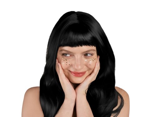 Wig, long hair, black Wig, long hair, black