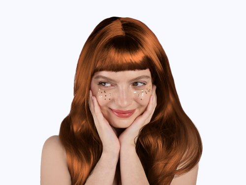 Wig, long hair, ginger