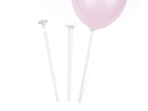 Balloon stick with cups, 30 cm, white (1 pkt / 100 pc.) Balloon stick with cups, 30 cm, white (1 pkt / 100 pc.)