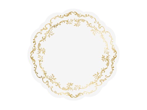 Placemats with gold Ornament, white, Ø 35.5 cm (1 pkt / 6 pc.) Placemats with gold Ornament, white, Ø 35.5 cm (1 pkt / 6 pc.)