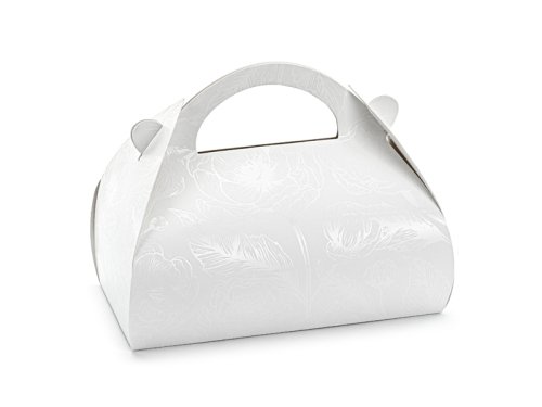 Decorative cake boxes - Pearl branches, 16x15x8 cm, white (1 pkt / 10 pc.) Decorative cake boxes - Pearl branches, 16x15x8 cm, white (1 pkt / 10 pc.)