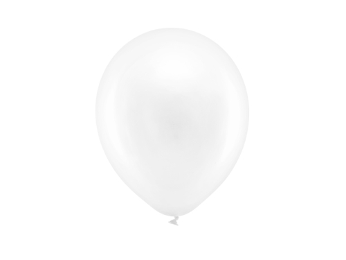Rainbow Balloons 23cm metallic, white (1 pkt / 10 pc.)