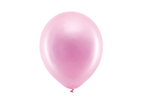 Varavīksnes baloni 23cm metāliski, rozā (1 gab. / 10 gab.)