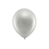 Rainbow Balloons 30cm metallic, silver (1 pkt / 10 pc.)