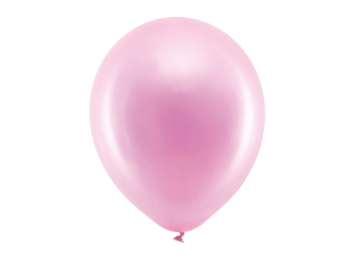 Varavīksnes baloni 30 cm metāliski, rozā (1 gab. / 10 gab.)