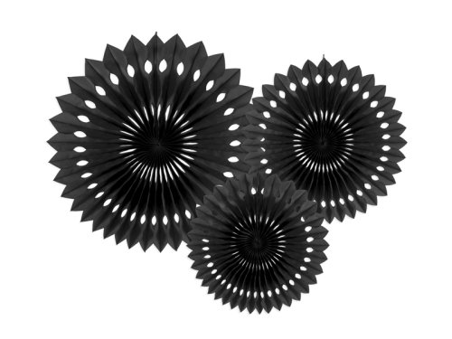 Decorative Rosettes, Black, 20-30cm (1 pkt / 3 pc.) Decorative Rosettes, Black, 20-30cm (1 pkt / 3 pc.)
